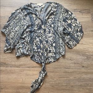 Lovestitch Floral Front Tie Top